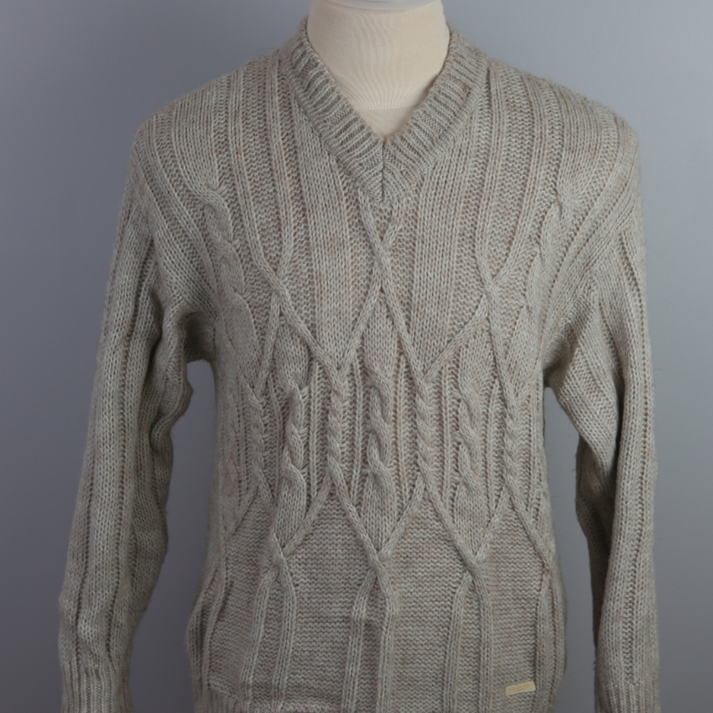 TRUSSARDI Men’s Sweater beige made in Italy EUC